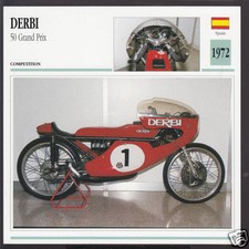 1972 Derbi 50cc Grand Prix Spain Race Motorcycle Photo Spec Info Stat Atlas Card
