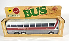 Vtg Trailways Plastic Bus/Coach Super Friction Power Motor - 9.75” with Box