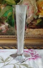 ANCIEN BOUGEOIR EN CRISTAL DÉPOLI SIGNÉ JG DURAND VINTAGE STYLE ART DÉCO 20,5 CM