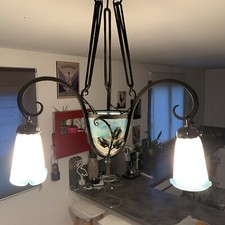 ANTIQUE CHANDELIER SIGNED MULLER BROTHERS