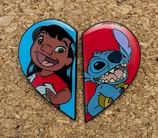 Disney Pin set of 2 Lilo & Stitch Bestie Heart Enamel Hot Topic 2025