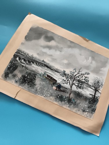 Peinture paysage rivière