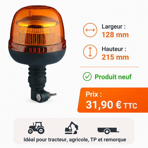 Gyrophare led tige flexible - gyrophare,