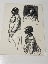 Gravure  STEINLEN Soldat guerre 14-18, numérotée 269/400 28 x 38 cm