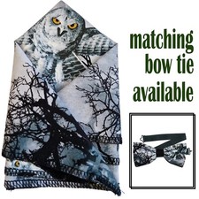 Chouette Poche Carré & Noeud Cravate Bal Mariage Nouvel An Fête Noël Gothique