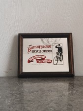 The British Colonial Bicycle Company Small Frame Mirror. Vintage