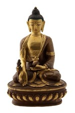 Statue Bouddha Medecine  - Rituel bouddhiste tibétain - Cuivre Nepal  AFR9-8713