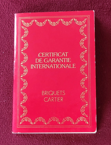 Cartier livret certificat - cartier,