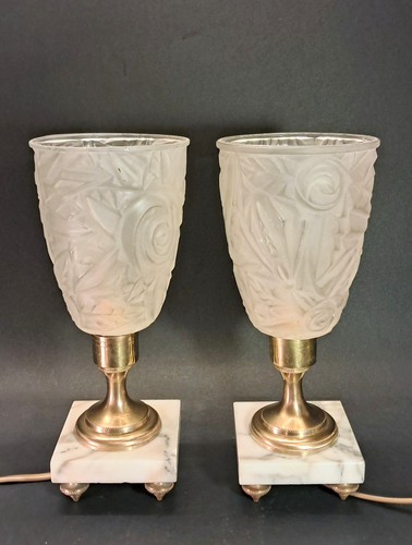 Art déco paire lampes en - -,