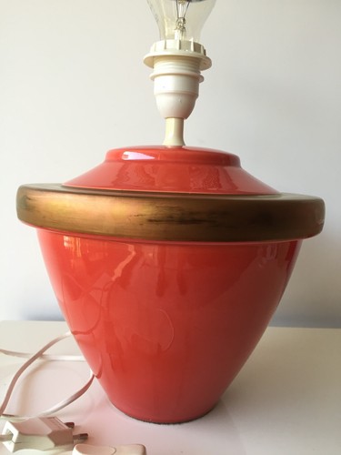 Lampe orange cercle doré - lampe,