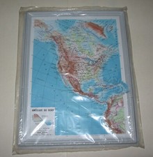NORTH AMERICA RELIEF MAP 1:40,000,000 ALPHA ca 1970 NORTH AMERICA 3D MAP, NEW