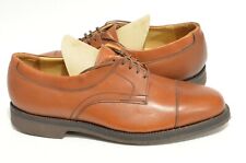 NEW Johnston & Murphy 10.5 E Brown Cap Toe Oxford Trampoline USA Made Dress Shoe