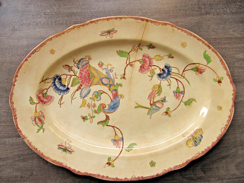 Grand plat ancien - , faïence