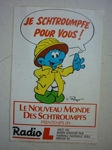 Autocollant peyo je - autocollant, /