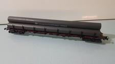 ROCO HO 4361. LARGE FLAT CAR RANCHERS TUBE DOOR MANNESMANN