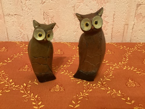 Statuette couple de - -, hiboux