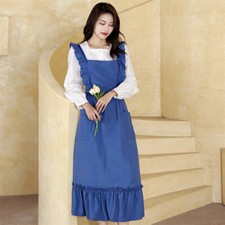 Femme Coton Long Tablier Poche