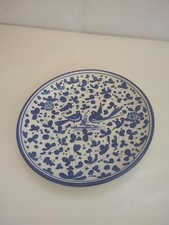 Assiette murale Deruta faïence italienne – oiseaux bleus – décor peint main –...