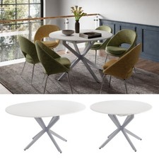 Table de salle à manger "Loyd", blanc/gris, 120x76.5cm extensible Vicco