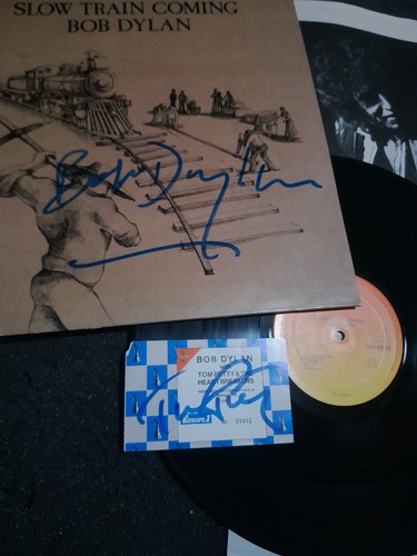 Bob dylan autograph vinyl slow - bob,