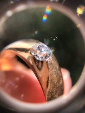 Antique 18k gold diamond ring old european cut engagement wedding ring vintage