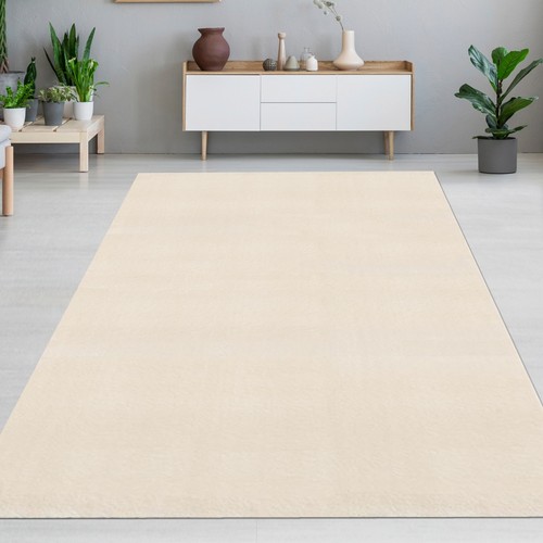 Tapis salon uni beige - de,