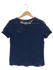 SUPERDRY Blouse à manches courtes Dames Blouse T EU 38 bleu style décontracté