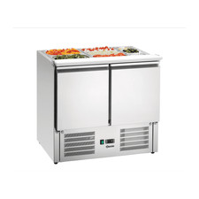 Saladette ventilée positive 250 Litres 3 x GN 1/1 (P)150 mm, 2 portes GN 1/1, en