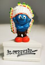 INDIAN SMURFS WITH STAND advertising "I support" - SCHLEICH 1980