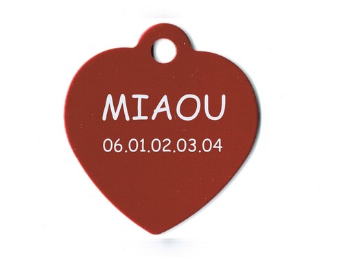Medaille gravee chien chat - chien, ou