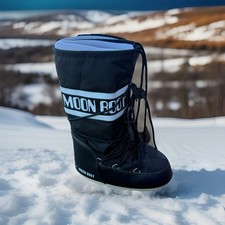 Tecnica The Original Moon Boot Black Winter Snow Boots  Sz 7-8.5  Women’s 39/41