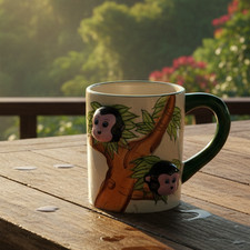 Tasse Singes 3D Arbre Jungle