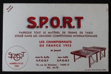 Buvard SPORT Tennis de table