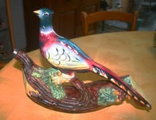 GARNIER ZOOMORPHIC PHEASANT FAIENCE LIQUEUR BOTTLE 40 cm 