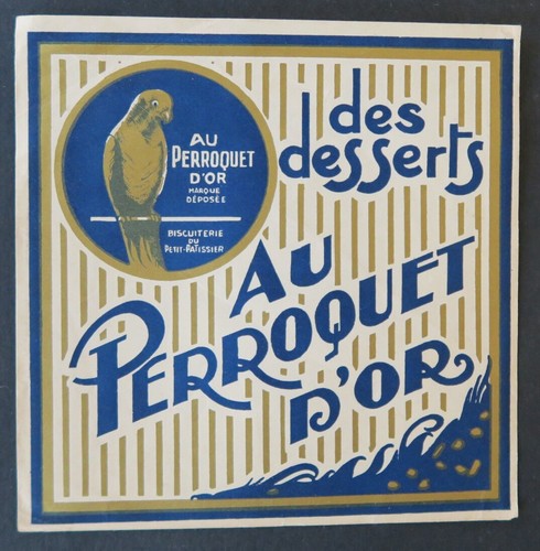Etiquette perroquet or - au, d'or