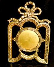 Antique Louis XVI style photo door frame gold brass 19th century