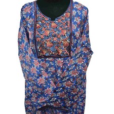 Femmes Bleu Multicolore Caftan