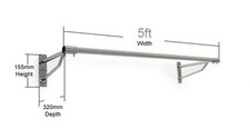 Résistant 1.5m Long Tringle Support Mural Fixation Vis Vêtement Suspendu Rack