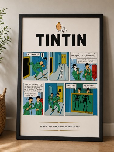 Cadre tintin objectif lune - tintin,