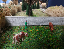 ho lot 4 murs pierre couvre mur béton 2 pans gris jardin parc  maquette 56 décor