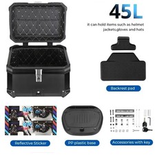 Top Case Moto 65L Universel Boîte Casque Arrière avec Serrure BMW R1200GS 45/57L