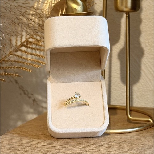 Bague solitaire sertie - , or