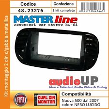 Masque Autoradio 2 DIN Fiat Nouvelle 500 Prises D'Air Adaptateur Deux DIN + Cage