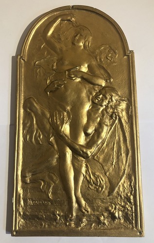 Bas relief plâtre - en, dorÉ