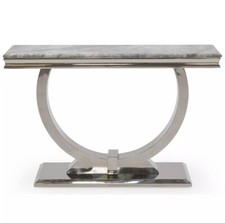 Design Table Console Inox Marbre Coiffeuse Verre Haute Brillance Flurtisch