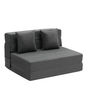 VEVOR Canapé-lit pliant 3 en 1 housse lavable et 2 oreillers gris foncé (Twin)