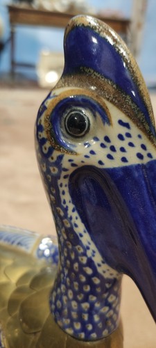 Grand oiseau héron céramique - héron,