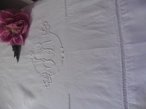 Ancien drap metis creme lin - creme,