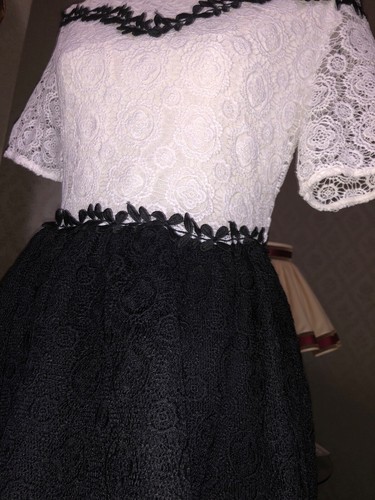 Maje robe blanche noire - robe,
