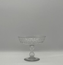 1 Coupe À Fruits Centre De Table Biedermeier Taillé En Olive 19E Siècle